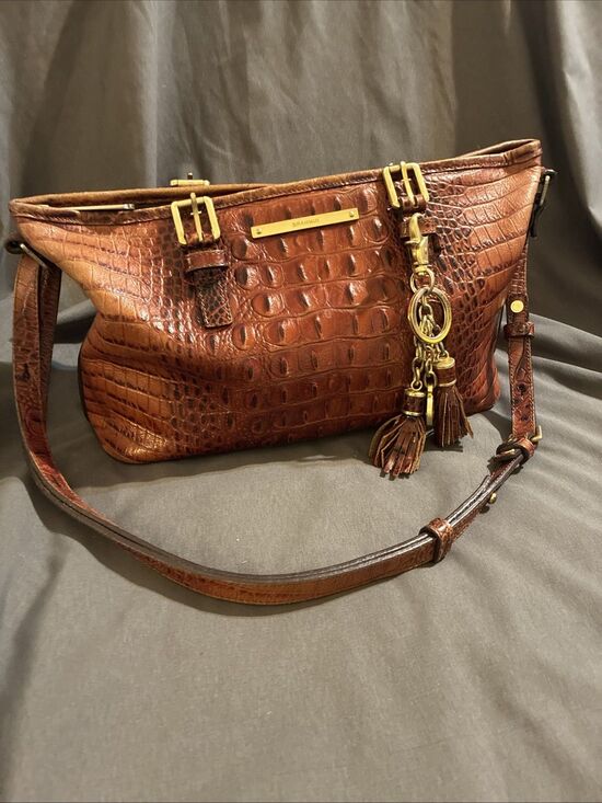 Brahmin Handbags - Brahmin Melbourne Mini Asher Leather Shoulder Bag Croc Embossed
